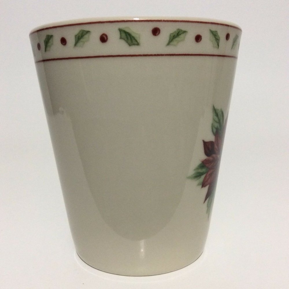 CHRISTMAS merry brite coffee mug cup poinsettia - Picture 4 of 12